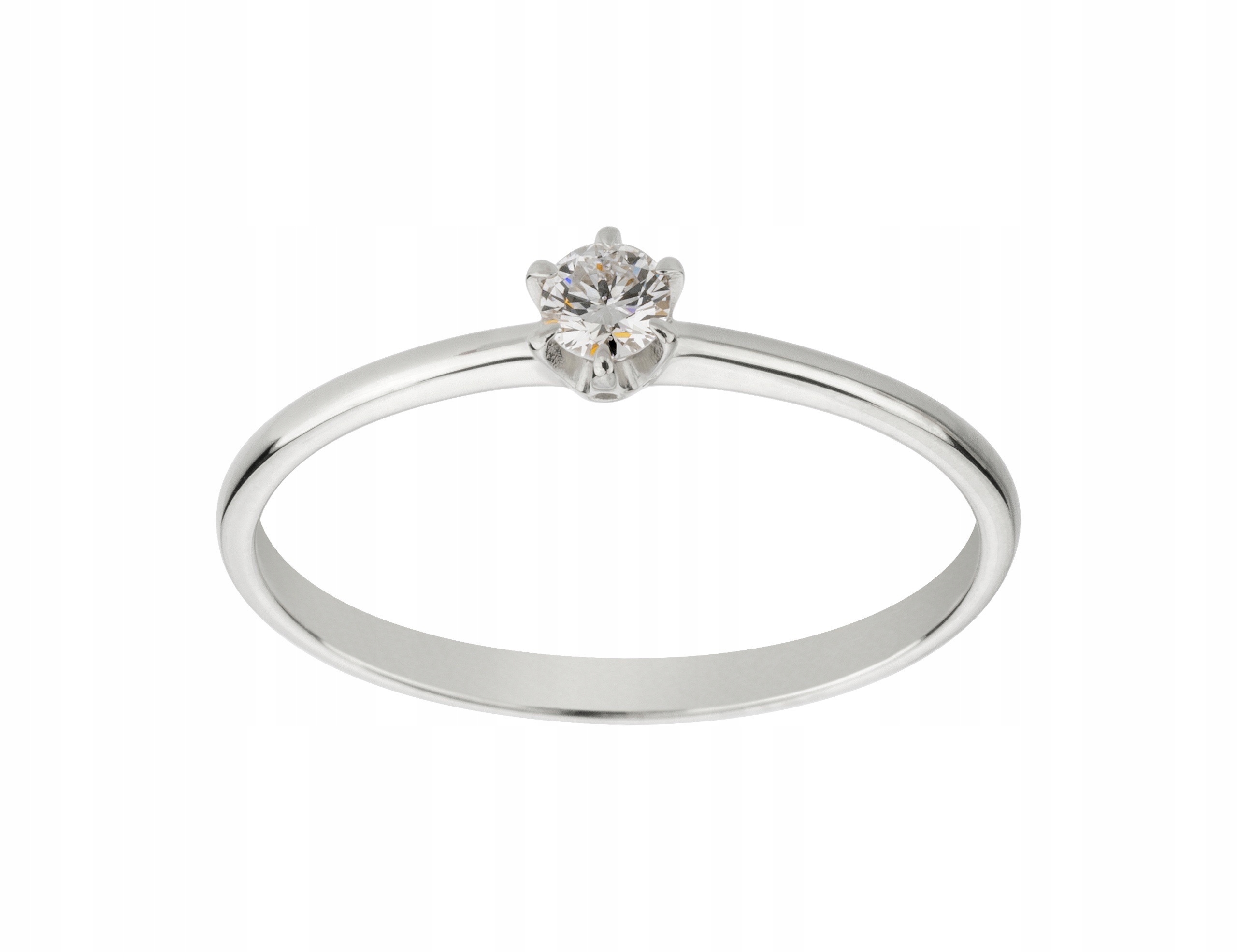 Prsteň s bielym zlatom 585 s diamantom 0,07Ct
