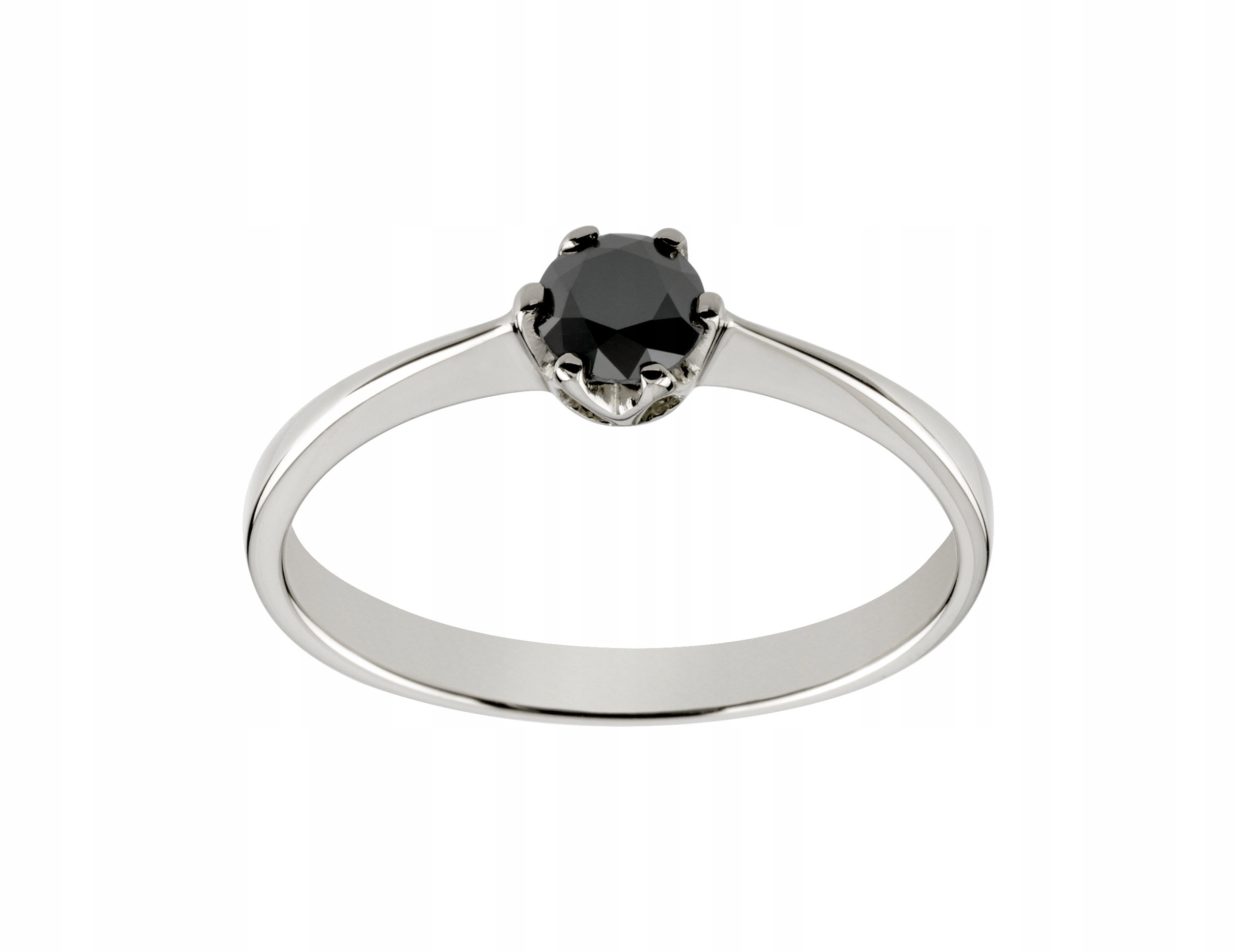 BIELY ZLATÝ PRSTEN ČIERNY BRILLIANT 0,30ct