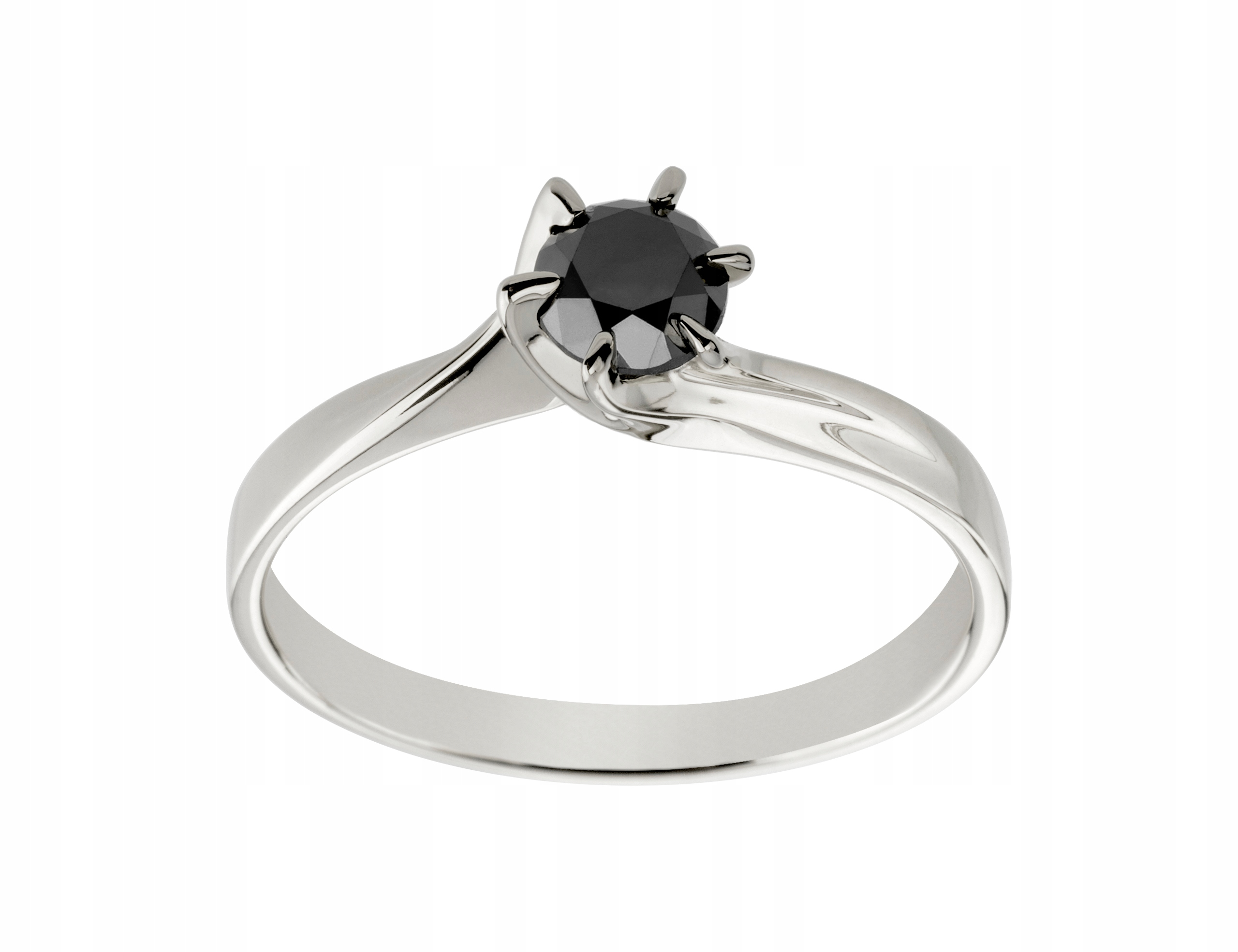 Biely zlatý prsteň čierny diamant 0,50ct