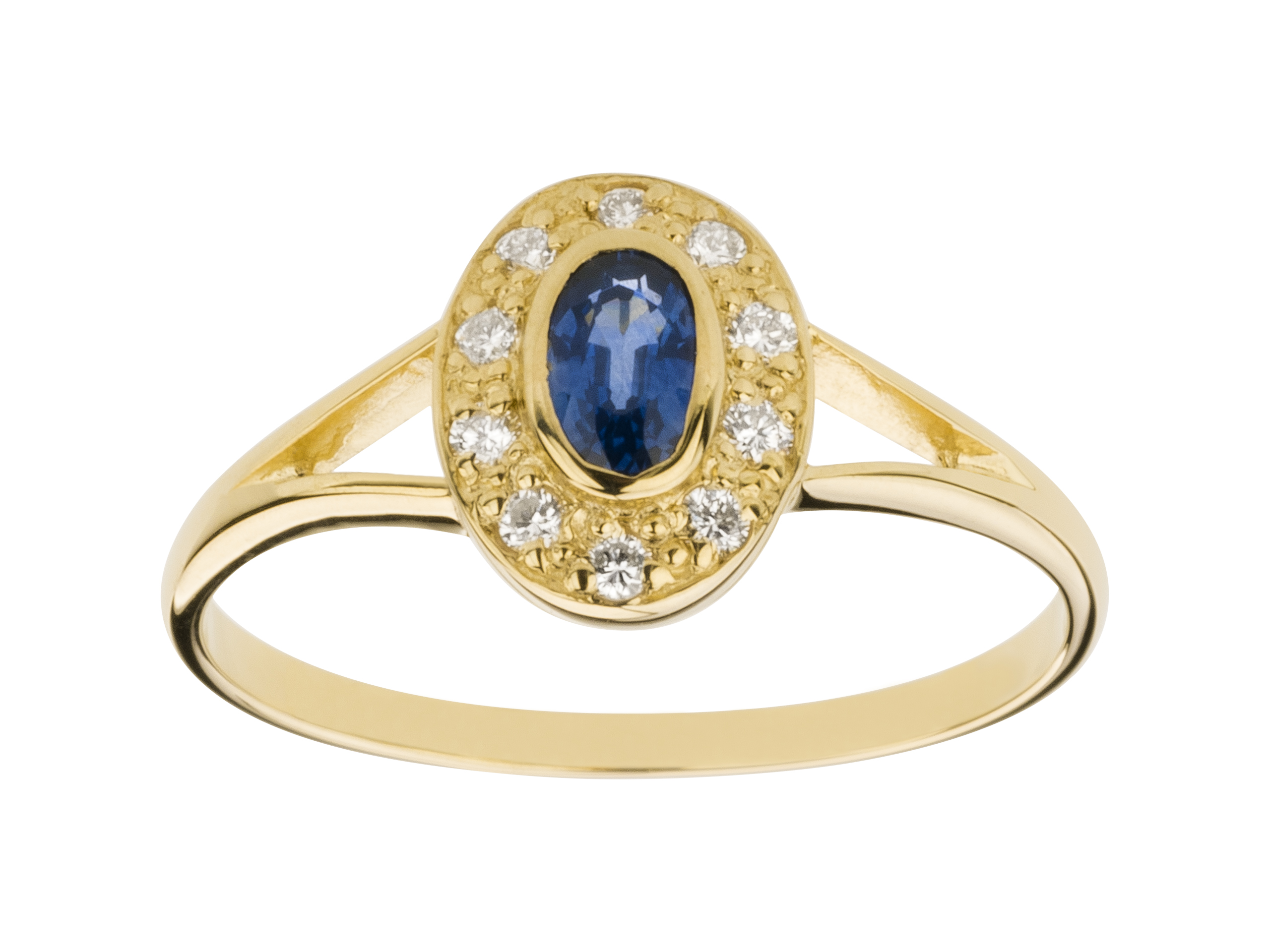 KRÚŽOK s 0,25 ct SAPPHIRE a 10 BRILLIANTS