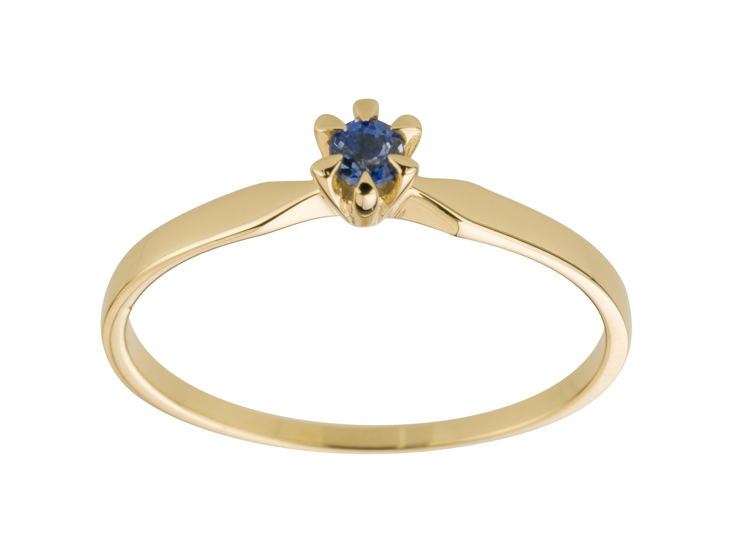 585 ŽLTÝ ZLATÝ PRSTEN so SAPPHIRE