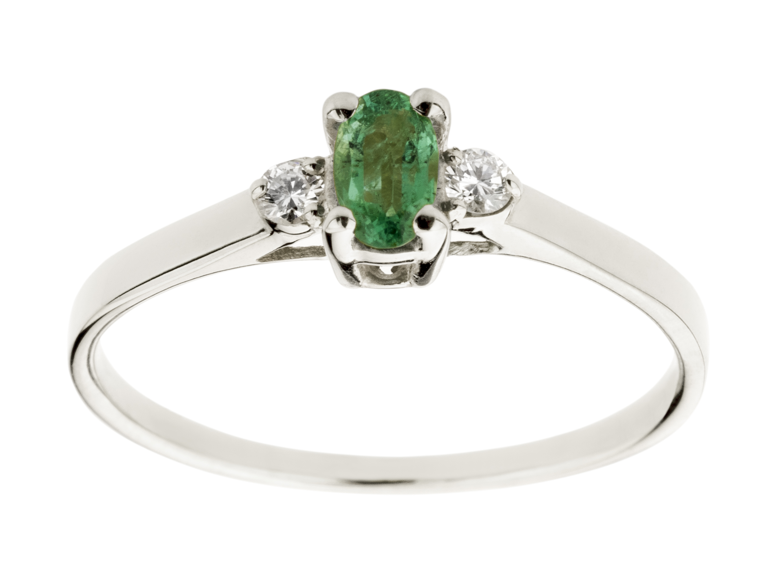 PRSTENEC s EMERALDOM a 2 BRILLIANTY 0,06ct