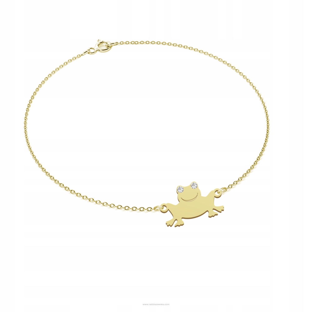 Pozlátený žabí náramok s krištáľom Swarovski