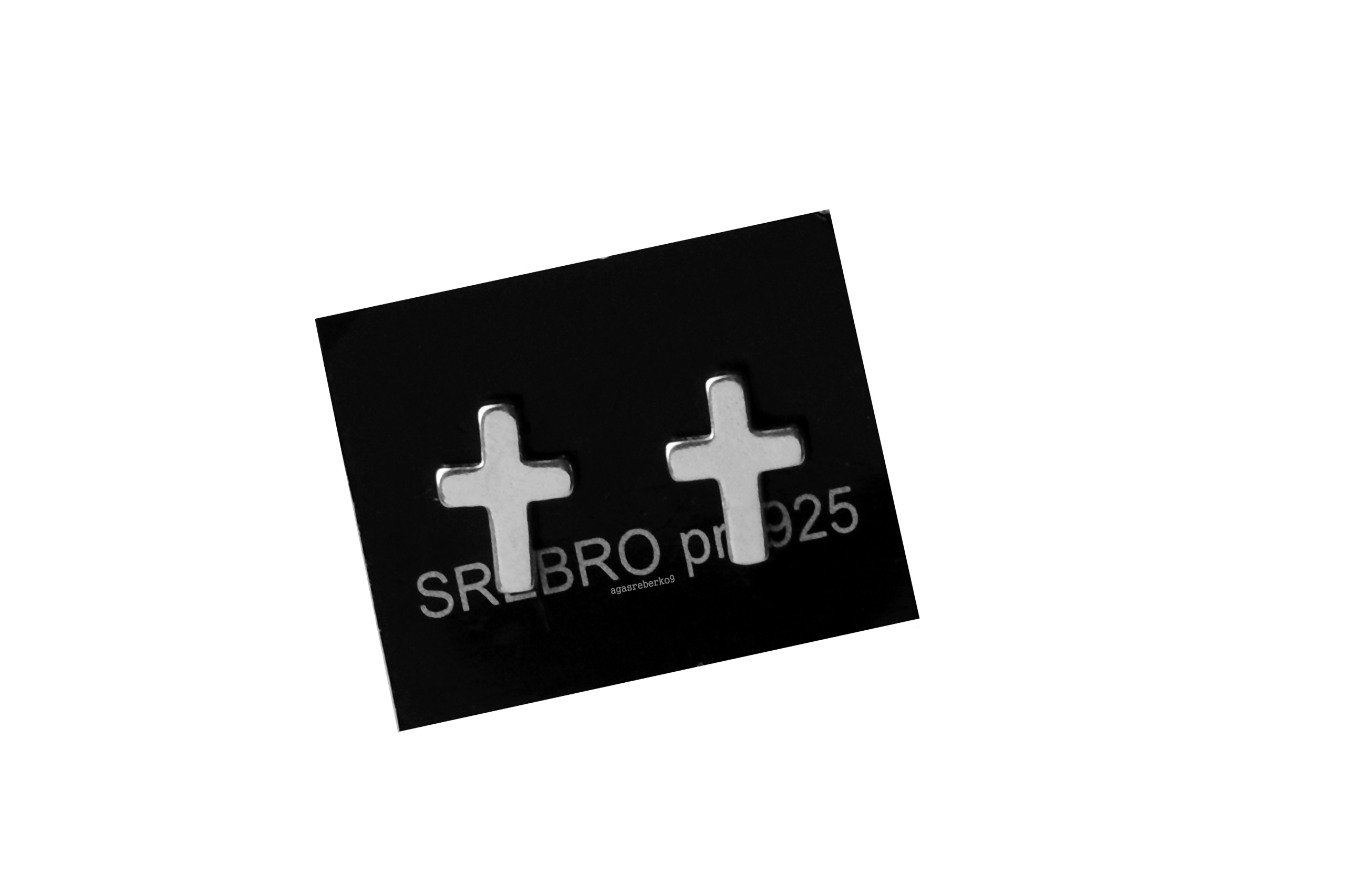 PR. 925 Strieborné náušnice Malý krížový kríž