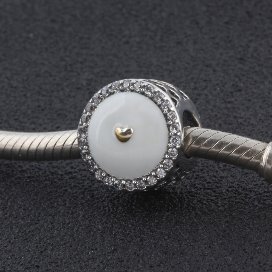 Pandora Charm Bead Rosette Retro Heart Shine