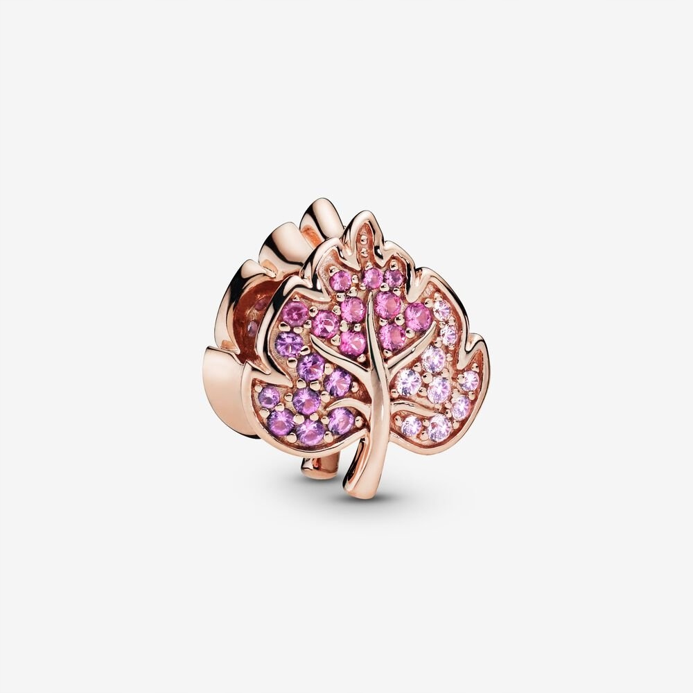 Pandora Charms Leaf Pave Rose Original