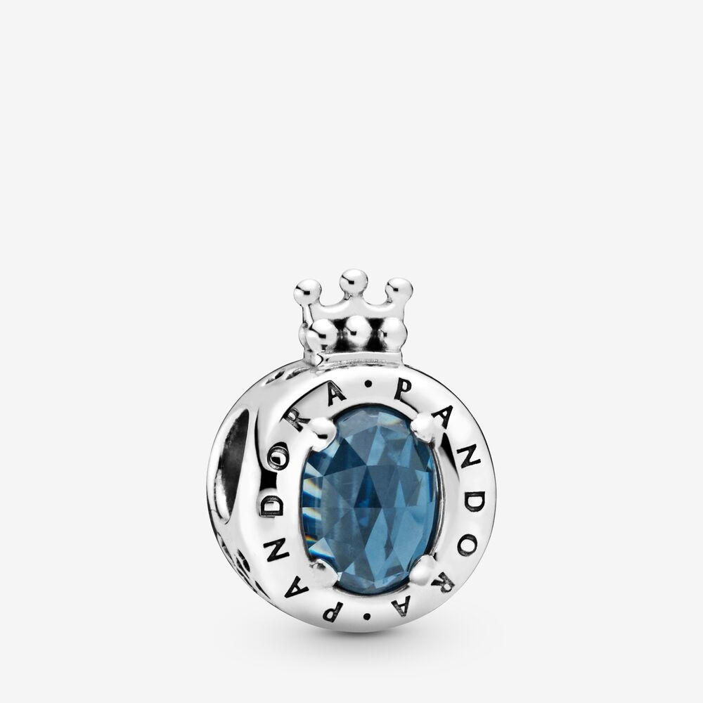 Pandora kúzla modrá žiara monogram originál