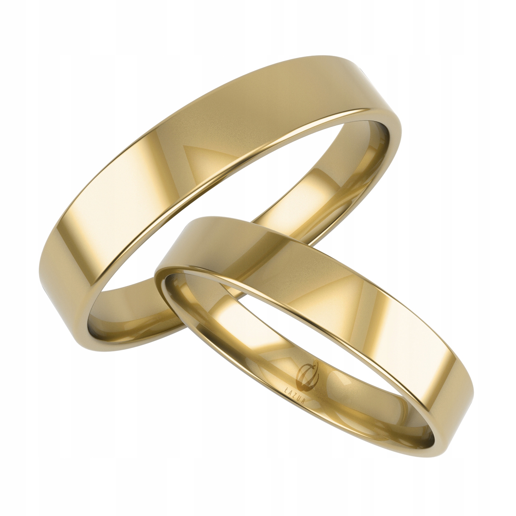 Sada 3 mm jednoduchých zlatých snubných prsteňov, 750 kusov