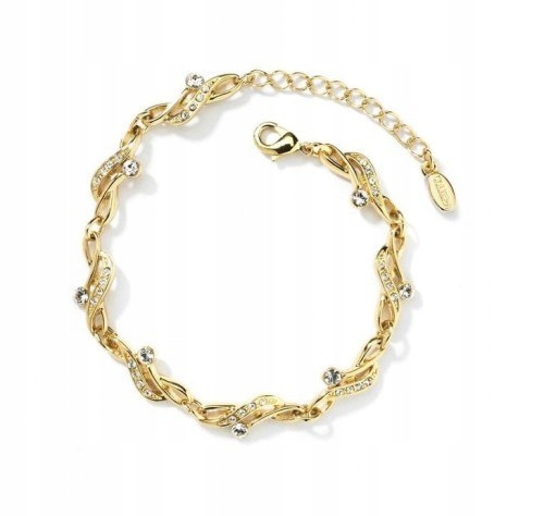 Krásny zlatý úžasný náramok Swarovski