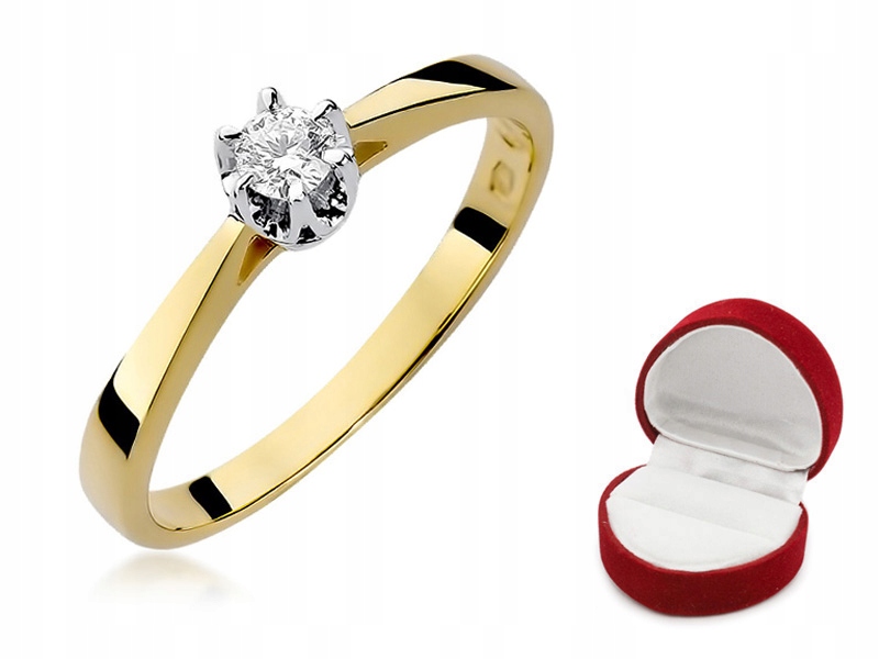 Nádherný PRSTEN s centrálnym BRILLIANT 0,12ct