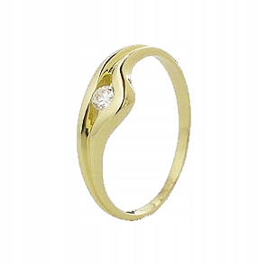 Krásny zlatý prsteň s diamantom 0,10 ct. !!