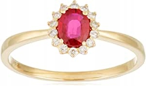 Prsteň 15,8 mm Ruby 0,45Ct Diamond Gold 750