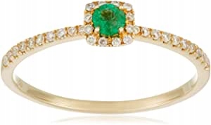 Prsteň 17,2 mm Emerald DIAMOND GOLD 9 ct