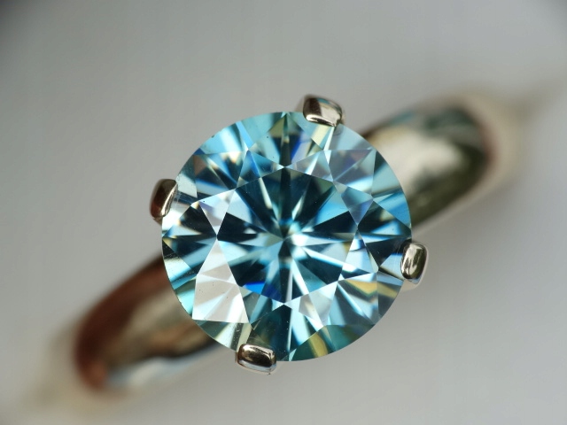 Prsteň 585 14k Moissanite Blue 3.10 CT