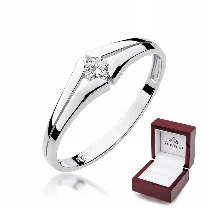 Kruh 585 Diamant bieleho zlata 0,10ct rytie
