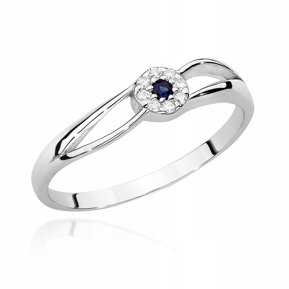 Ring 585 Sapphire Diamond White Gold Darček
