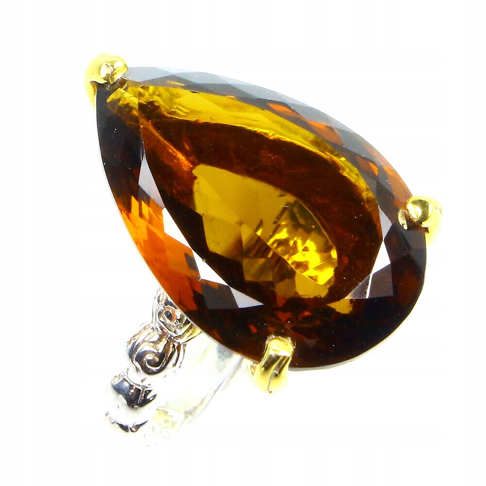 Prsteň 925 AAA cognac quartz 15.7ct veľkosť 14