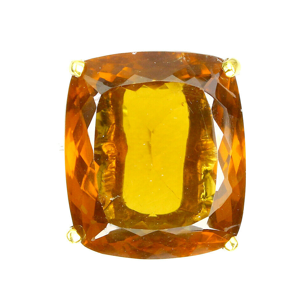 Krúžok 925 AAA cognac quartz, veľkosť 22,9 ct, 15,5