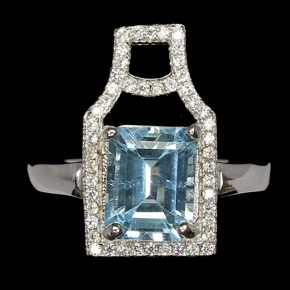 Prsteň 925 strieborná Sky Blue Topaz r 14 3