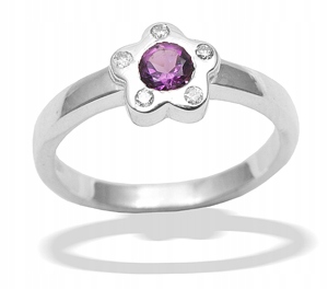 Prsteň AMETHYST a DIAMONDS R17