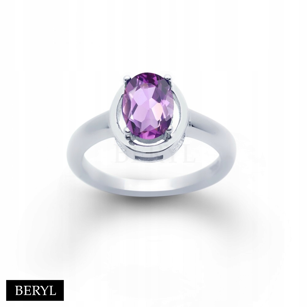 Prsteň z prírodného ametystu Striebro 925-17 BERYL