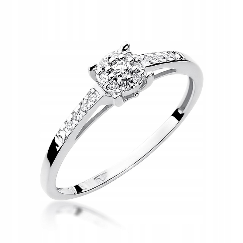 Prsteň BRYLANTY z bieleho zlata 0,12 ct 585