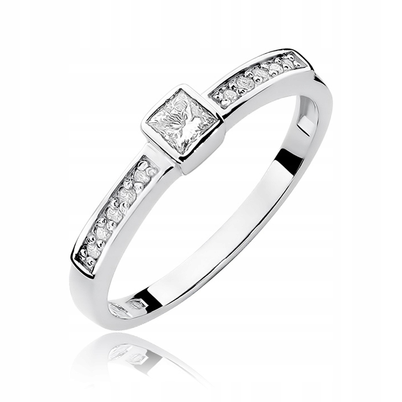 Prsteň BRYLANTY z bieleho zlata 0,24 ct 585 Gravírovanie