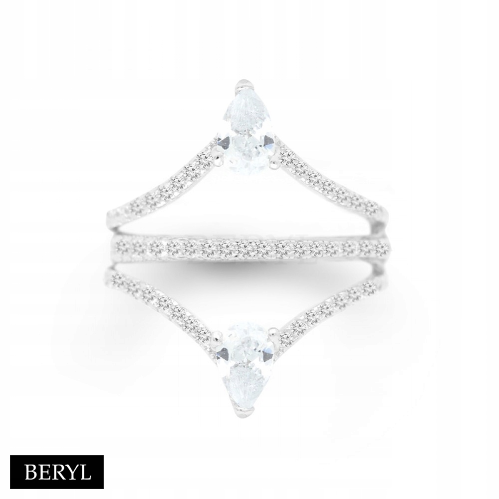 Prsteň biely zirkón. Strieborný 925-15 BERYL