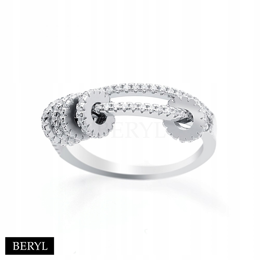 Prsteň biely zirkón strieborný 925-17 BERYL