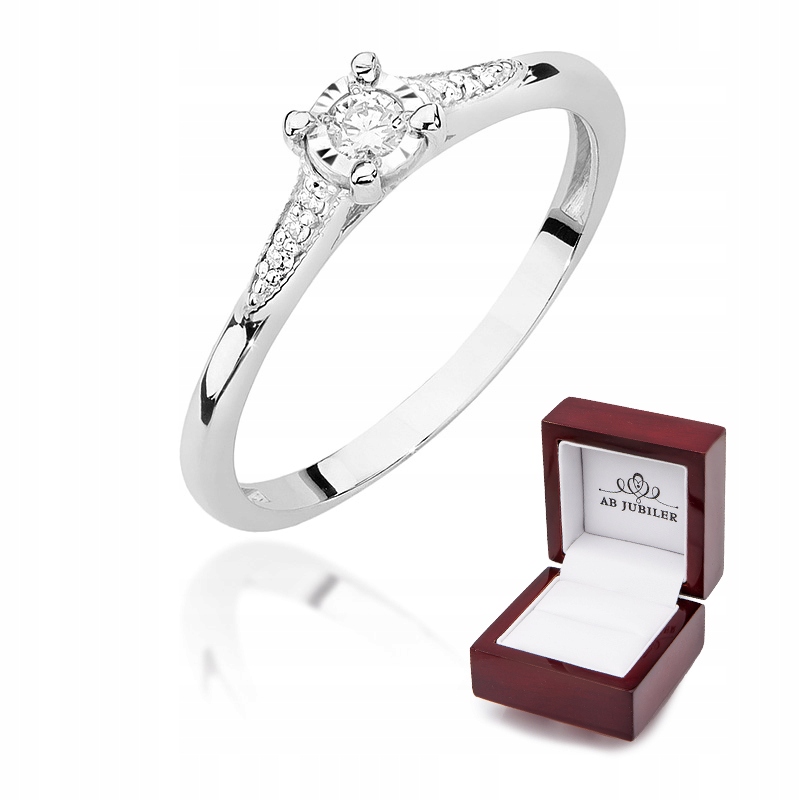 Prsteň biele zlato 585 Diamond 0.11ct Darček