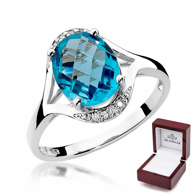 Prsteň z bieleho zlata W-150 Topaz Diamonds