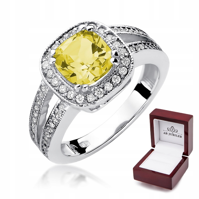Prsteň z bieleho zlata W-307 Lemon Brilliants