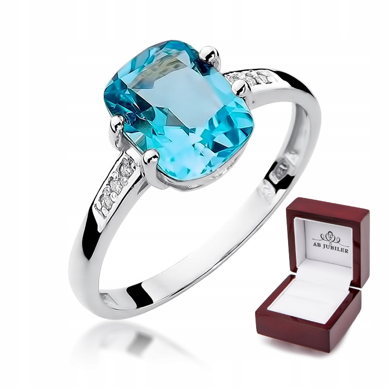 Prsteň z bieleho zlata W-38 Topaz Diamonds