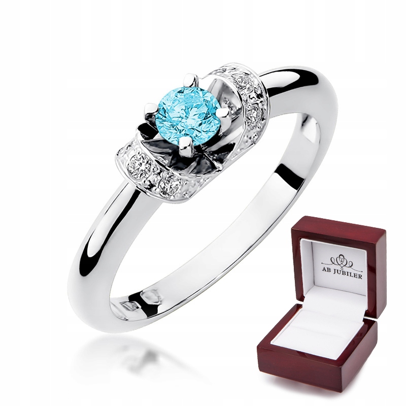 Prsteň z bieleho zlata W-43 Topaz Diamonds