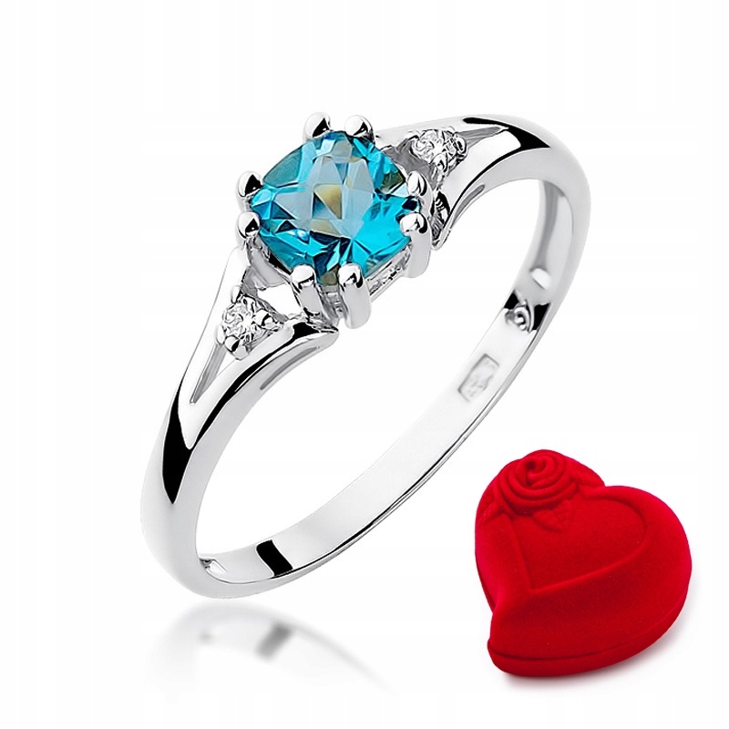 Prsteň z bieleho zlata W-44 Topaz Diamonds