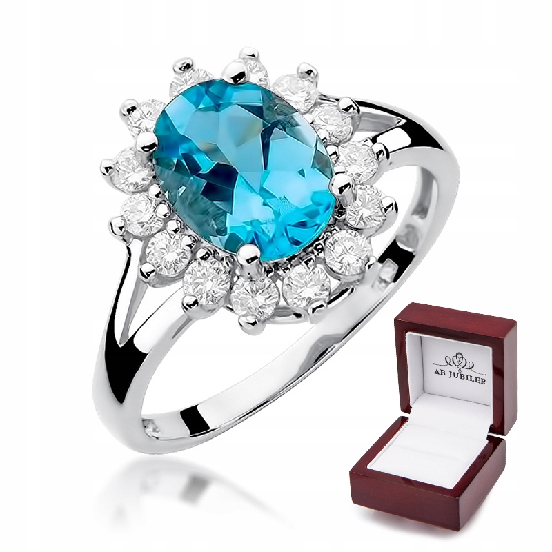 Prsteň z bieleho zlata W-48 Topaz Diamonds