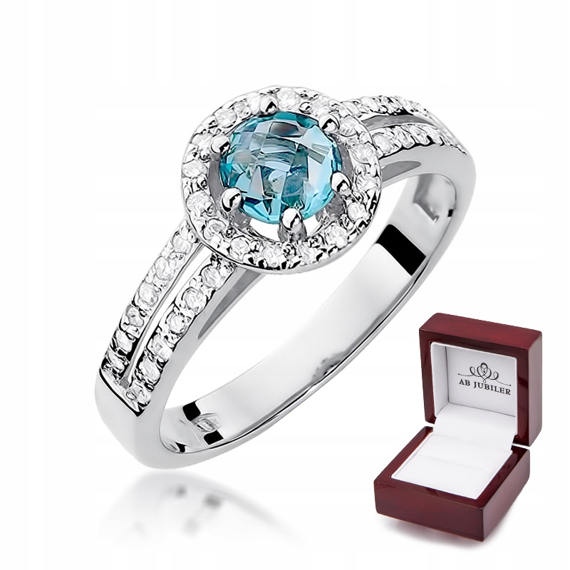 Prsteň z bieleho zlata W-87 Topaz Diamonds