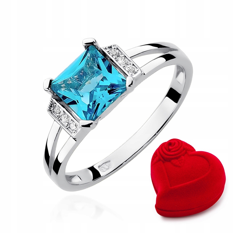 Prsteň z bieleho zlata s diamantom W-103 Topaz