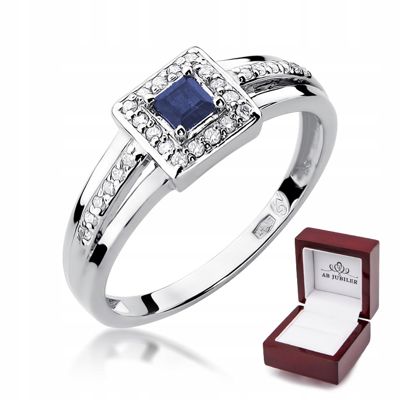 Prsteň z bieleho zlata a diamanty W-271 Sapphire