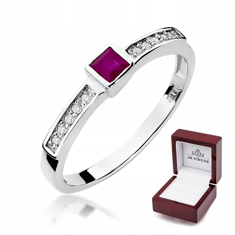 Prsteň z bieleho zlata s diamantom W-327 Ruby Diamonds