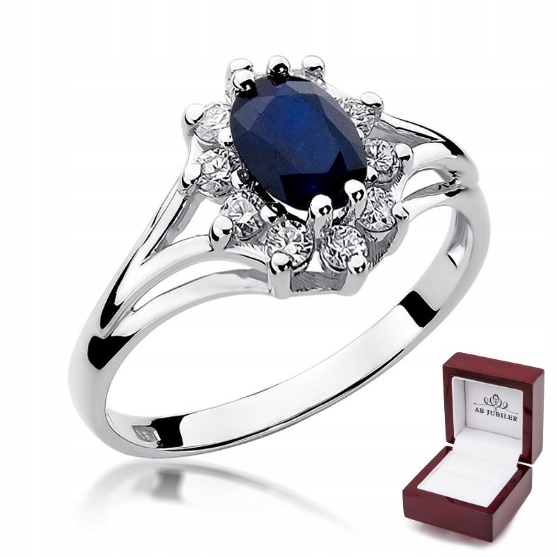 Prsteň z bieleho zlata a diamanty W-37 Sapphire