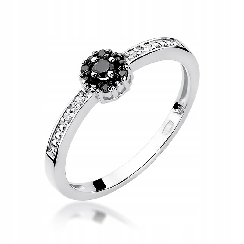 Kruhový čierny diamant biely zlato