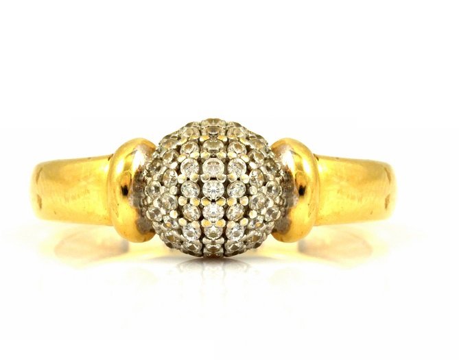 Prsteň CRYSTAL DOME zlatý 585 14cT r16