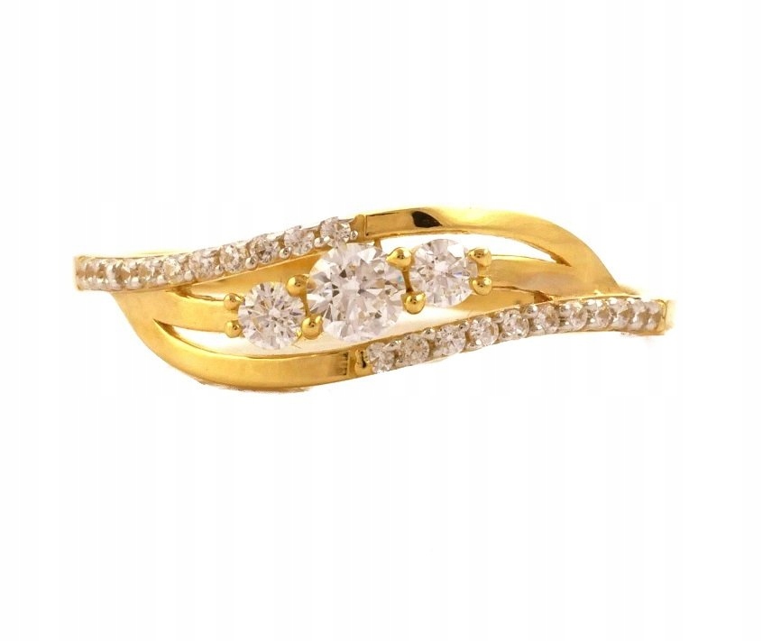 Prsteň CRYSTAL WAVES. 17 zlatých 585 14ct