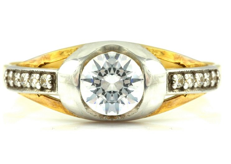 Prsteň CRYSTAL EYE 22, zlatý 585 14cT