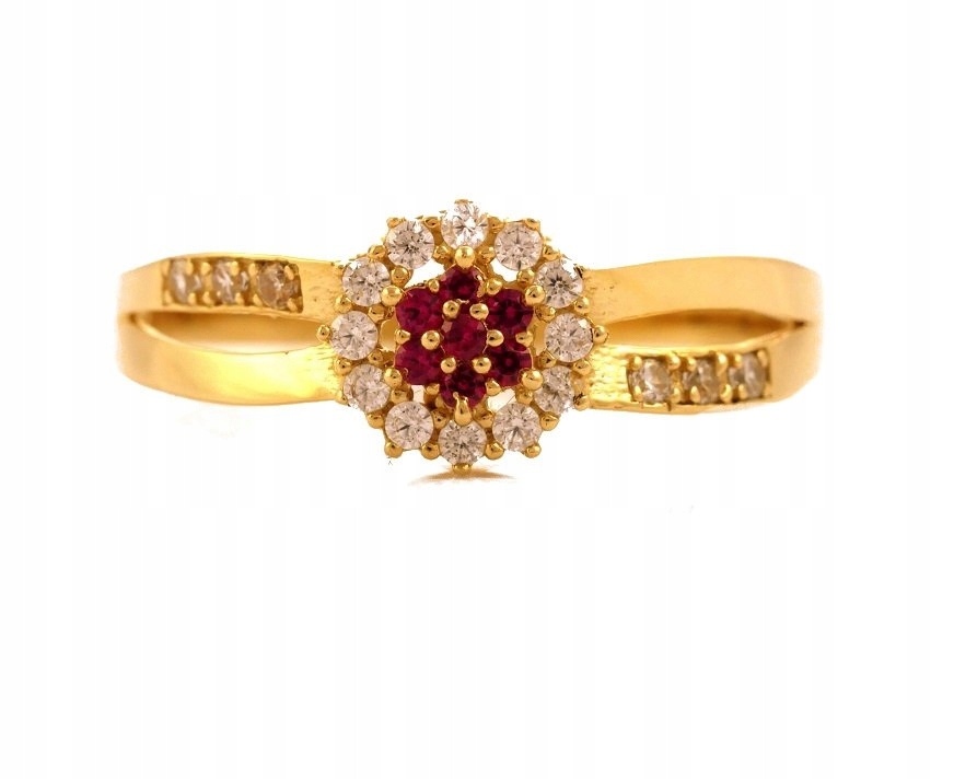 PRINCESS RED RING 18 Gold 585 14cT