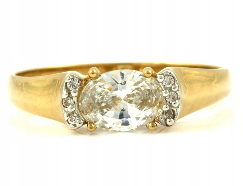 Prsteň ZIRCONIA košík zlatý 333 8cT r16