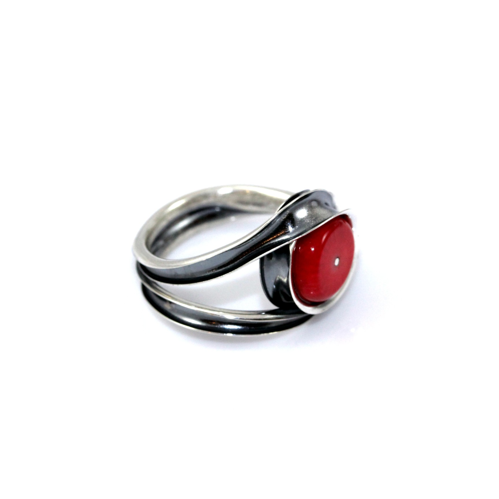 Prsteň HANDMADE strieborný a CORAL 23