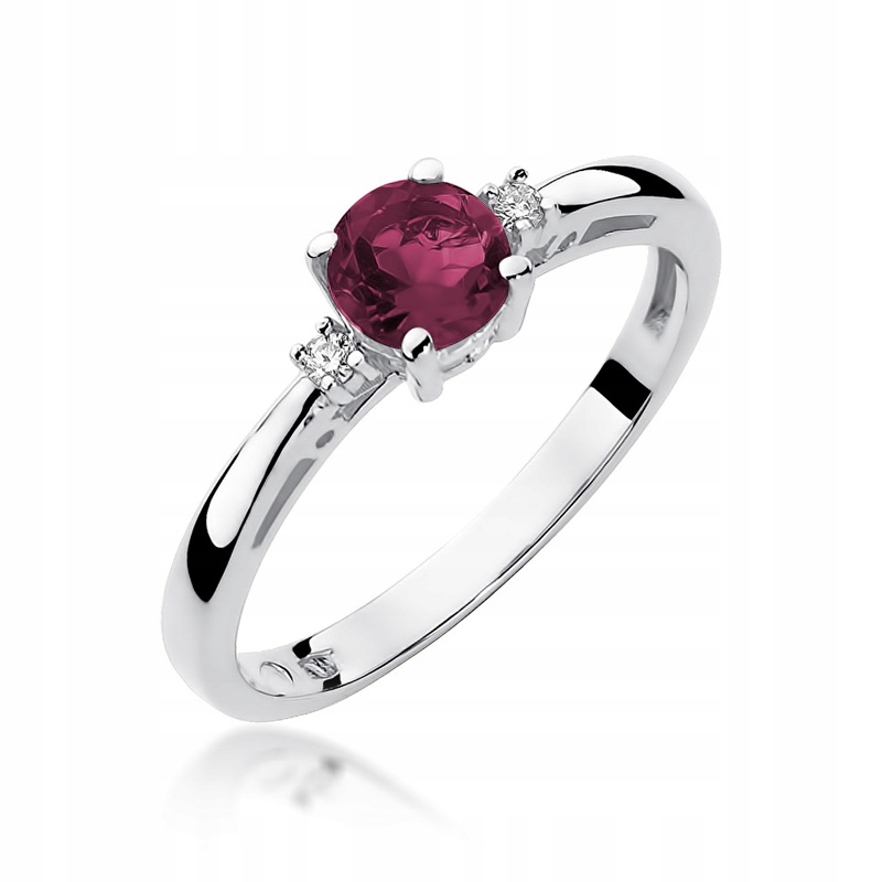 Prsteň Ruby Brilliants z bieleho zlata 585 GRAVITÁLNY