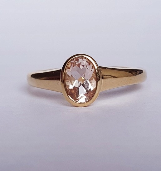 Strieborný prsteň 925 Gold -Plát Morganit, 13